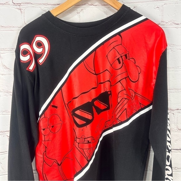 Vintage men’s shirt long sleeve t-shirt tee sponge bob crewneck cartoon - Picture 7 of 7